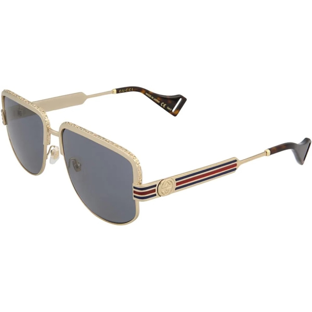 ❤️💚🆕GUCCI Sunglasses GG0585S 005 59mm Gold / Gray Lens Unisex Classic